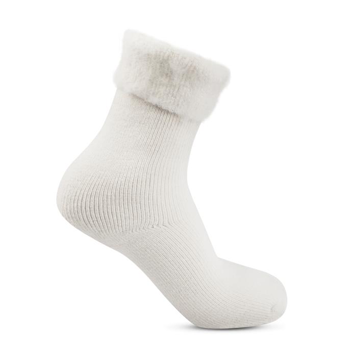 totes Ladies Premium Twin Pack Recycled Brushed Thermal Bed Sock Grey / Oat Extra Image 5